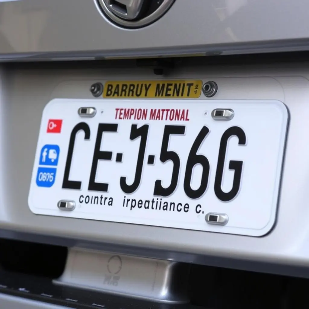  temporary license plates on a car