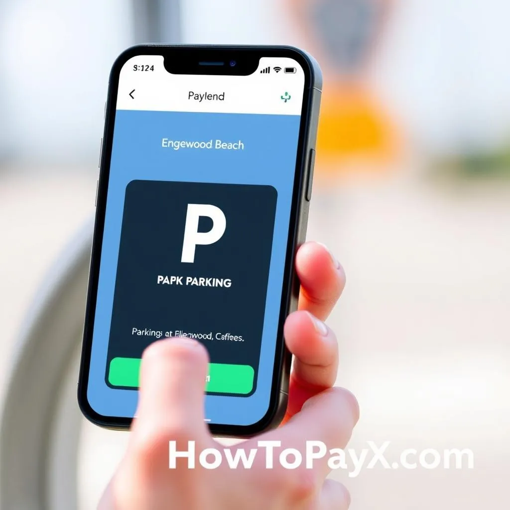 parking payment app interface for Englewood Beach