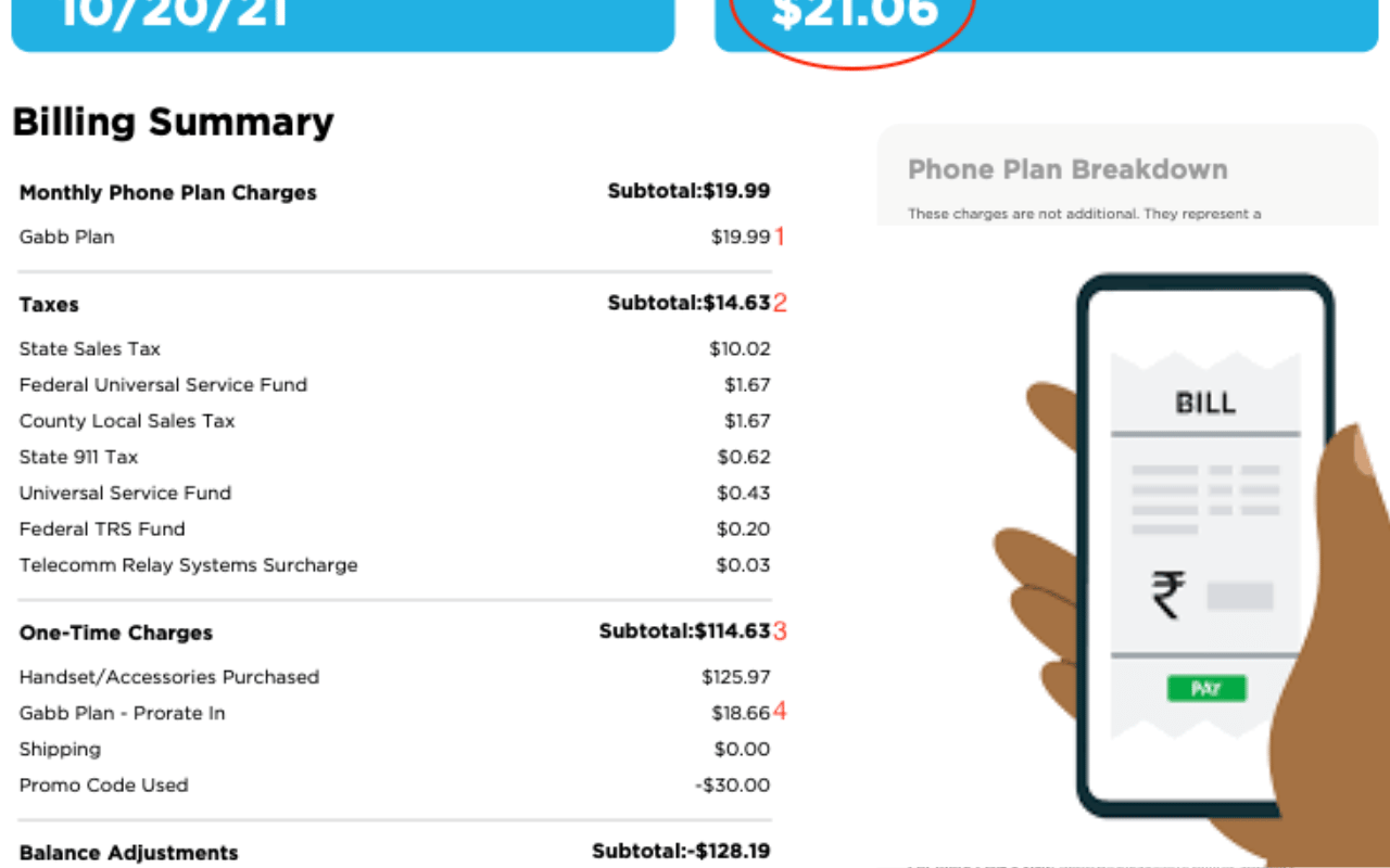 how to pay Gabb phone bill