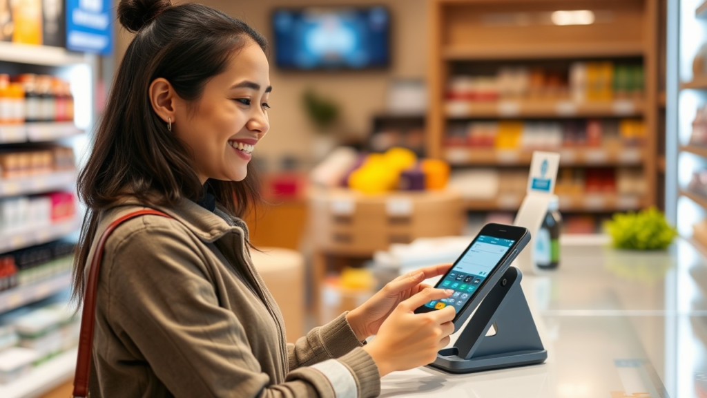 Ultra Mobile payment at a retail store counter