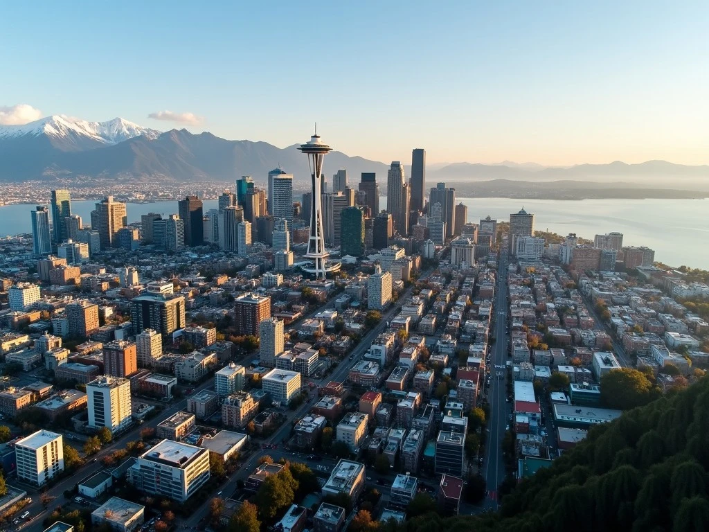 An aerial view of Seattle